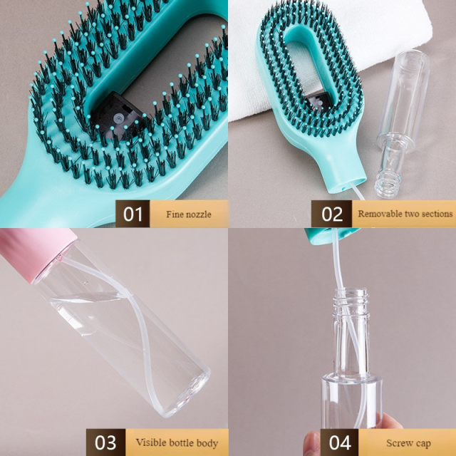 2-in-1 Hair Mist Brush Wet & Dry Detangling Hair Brush Anti-static Comb Spray Comb,NaBaiYu,2-in-1 Hair Mist Brush Wet & Dry Detangling Hair Brush Anti-static Comb Spray Comb