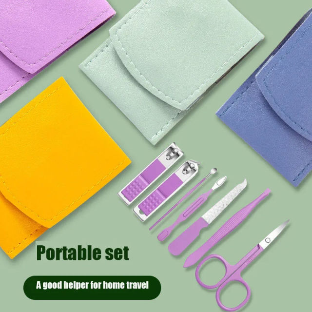 7Pcs/set Manicure Set Stainless Steel Nail Clipper Cuticle Nipper Scissor Grooming Tools With PU Leather Bag,NaBaiYu,7Pcs/set Manicure Set Stainless Steel Nail Clipper Cuticle Nipper Scissor Grooming Tools With PU Leather Bag