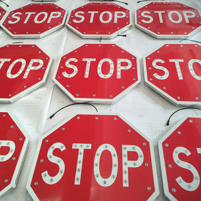 Solar Powered LED Stop Traffic Sign,MY SHOP,Solar Powered LED Stop Traffic Sign-MY SHOP