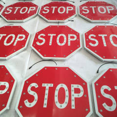 Solar Powered LED Stop Traffic Sign,MY SHOP,Solar Powered LED Stop Traffic Sign-MY SHOP