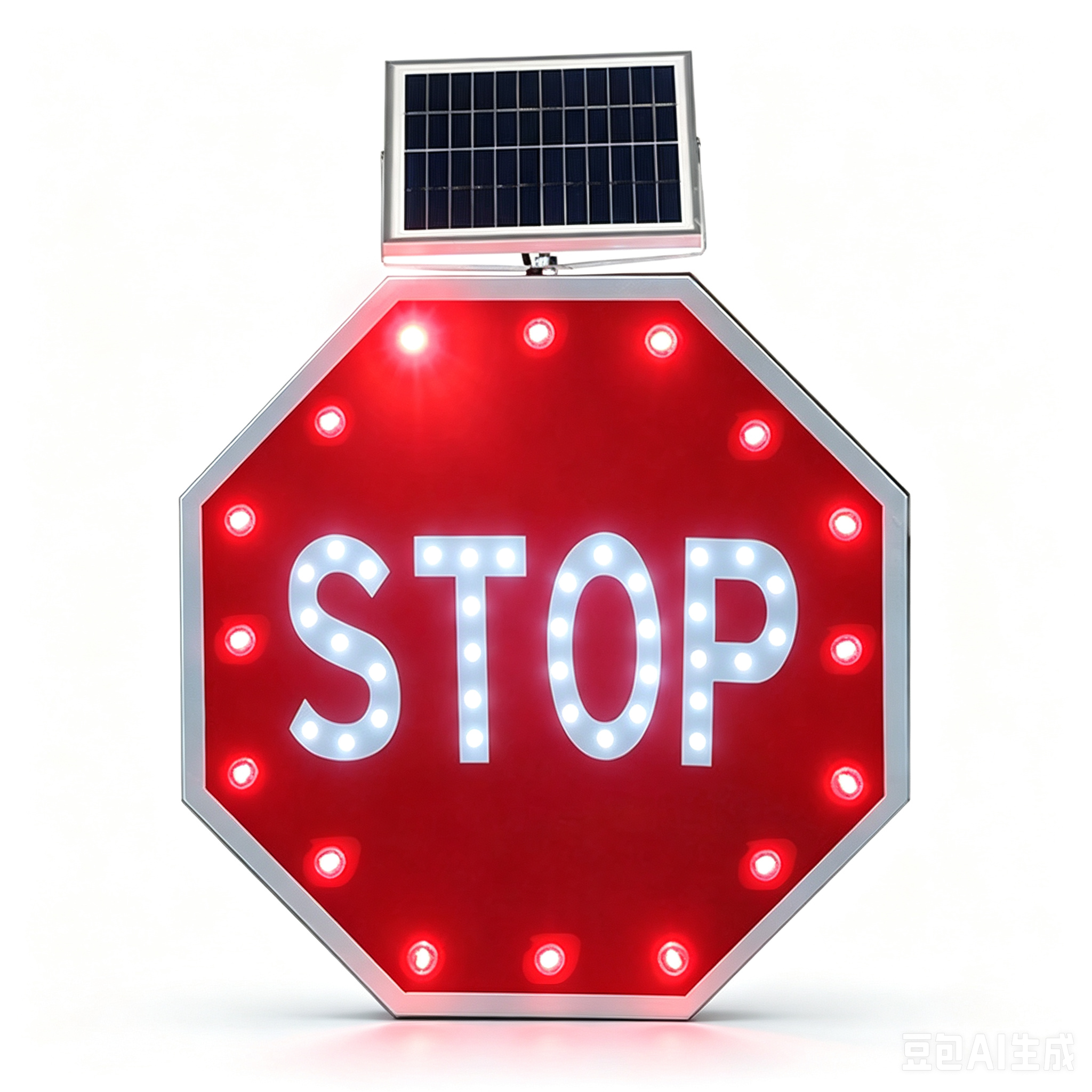 Solar Powered LED Stop Traffic Sign,MY SHOP,Solar Powered LED Stop Traffic Sign-MY SHOP