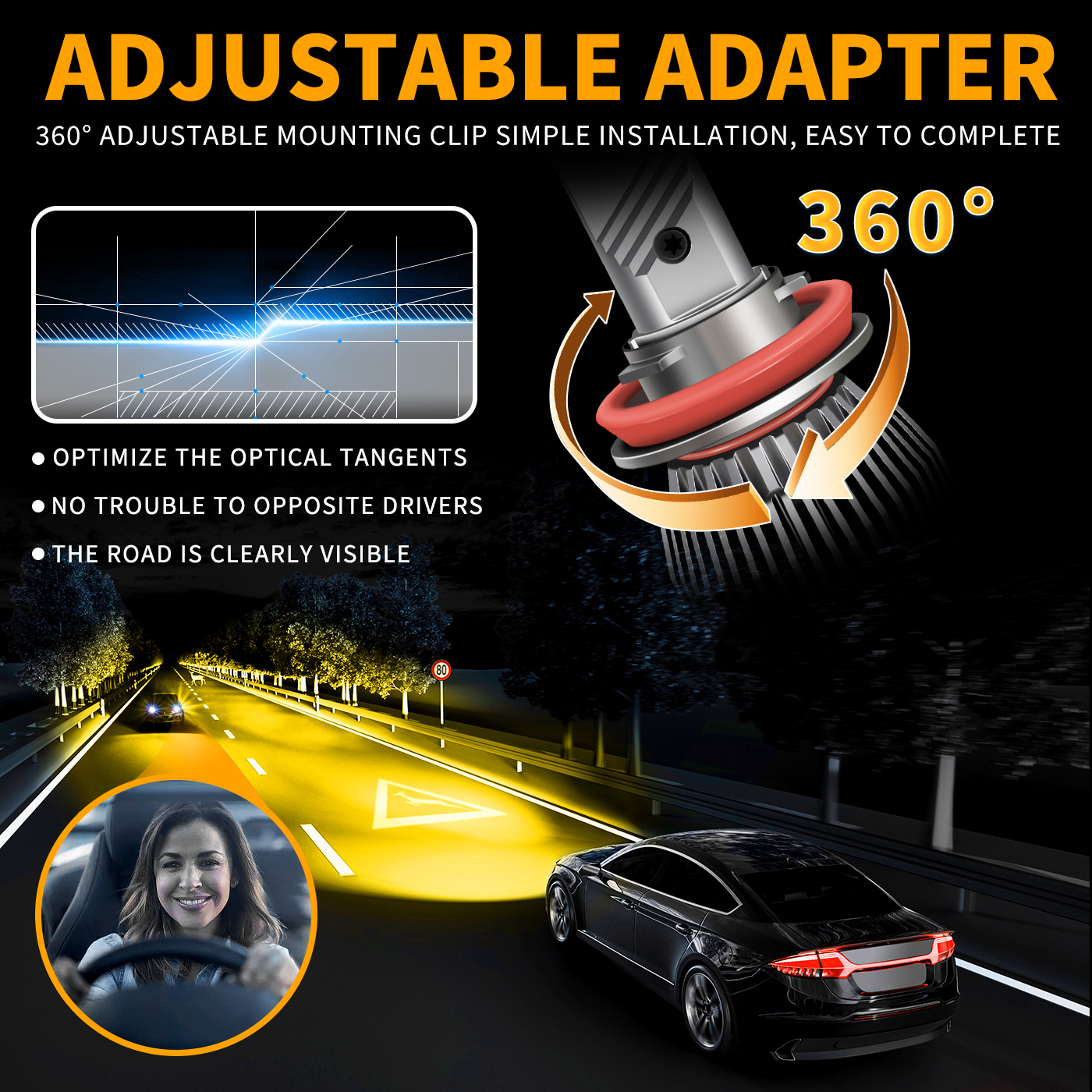 M6 Series 3000K Golden Yellow LED Headlight Bulbs – 130W Multi-Copper Tube Cooling,Sungmo LED Lighting,M6 Series 3000K Golden Yellow LED Headlight Bulbs – 130W Multi-Copper Tube Cooling