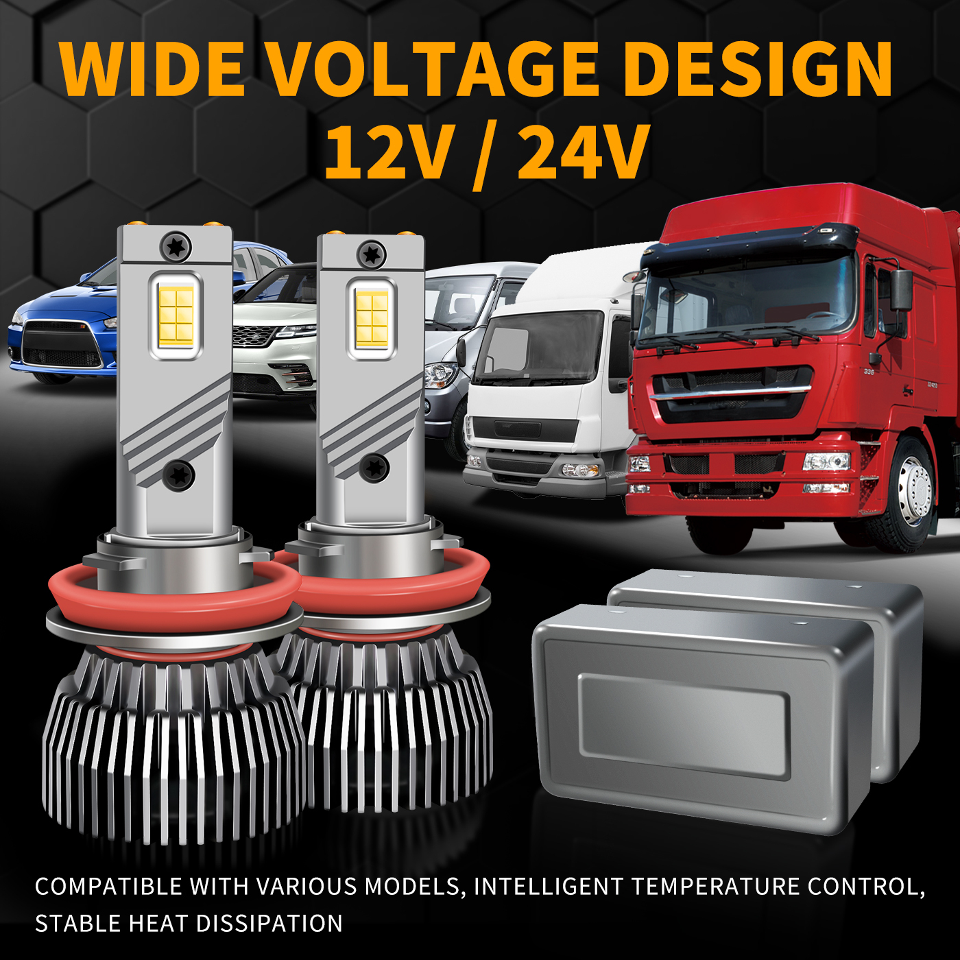 M6 Series 3000K Golden Yellow LED Headlight Bulbs – 130W Multi-Copper Tube Cooling,Sungmo LED Lighting,M6 Series 3000K Golden Yellow LED Headlight Bulbs – 130W Multi-Copper Tube Cooling