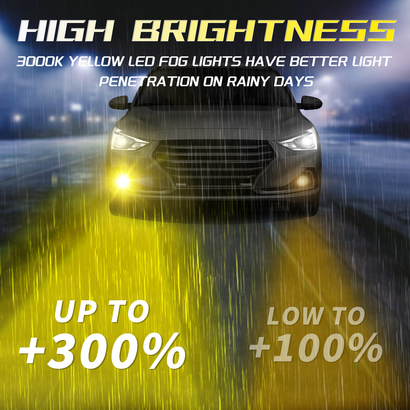 Sungmo E5 Series 3000K Golden Yellow LED Headlight – 60W Built-in Linear Driver,Sungmo LED Lighting,E5 Series 3000K Golden Yellow LED Headlight – 60W
