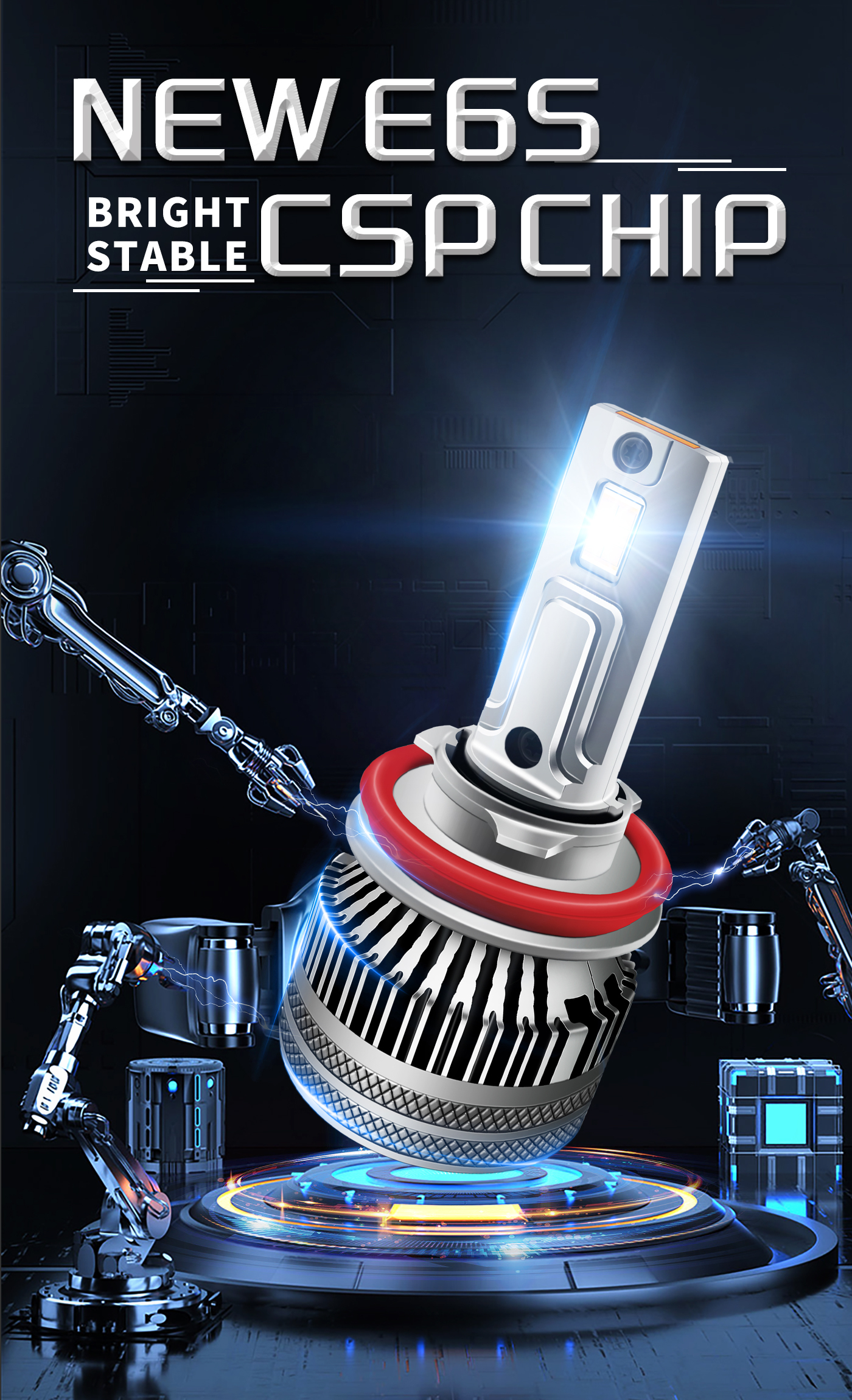 Sungmo E6S Series 6500K LED Headlight – 60W Built-in Linear Driver,Sungmo LED Lighting,E6S Series 6500K LED Headlight – 60W High-Efficiency Driver
