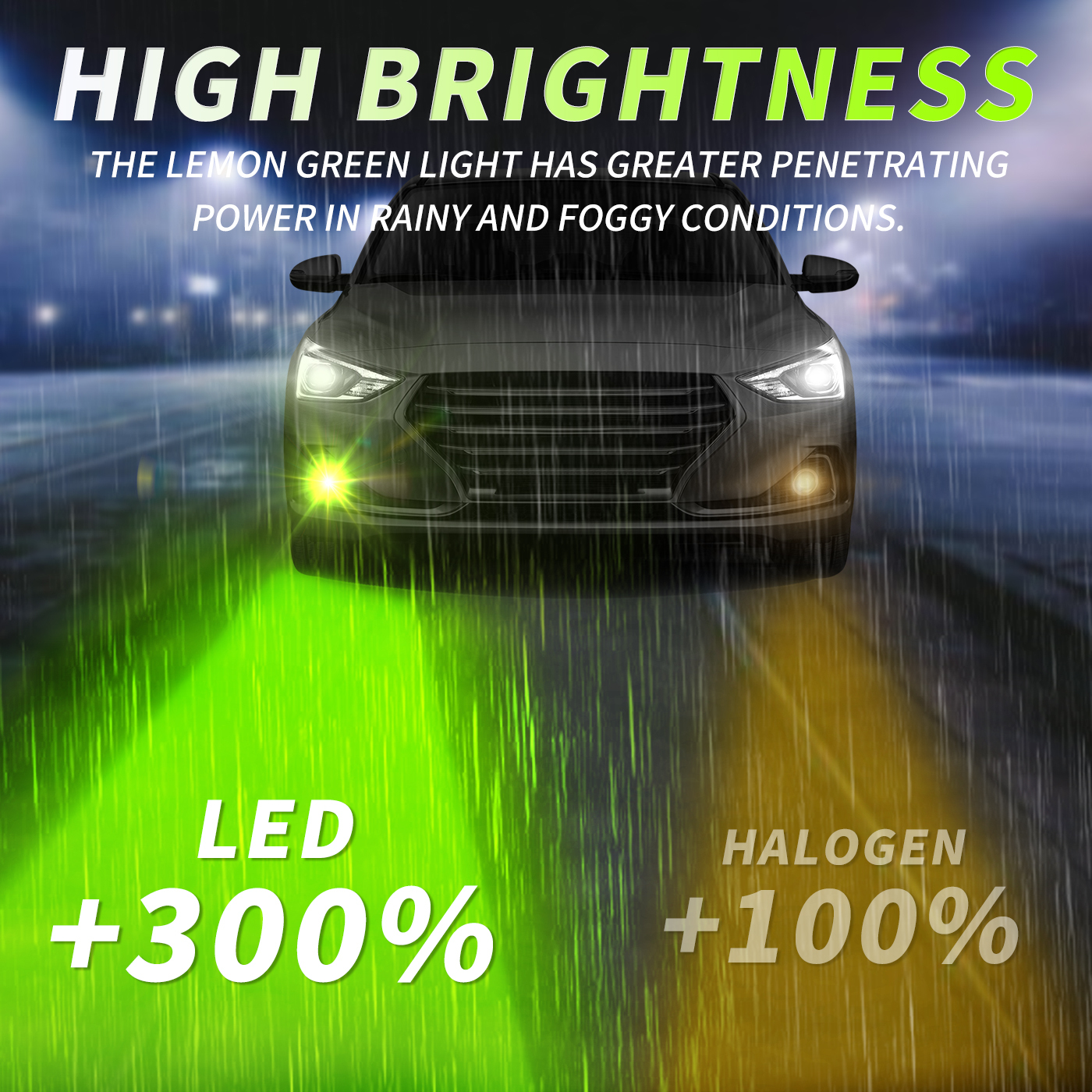 Sungmo E6S Series Lime Green LED Headlight – 60W Built-in Linear Driver,Sungmo LED Lighting,E6S Series Lime Green LED Headlight – 60W Built-in Driver