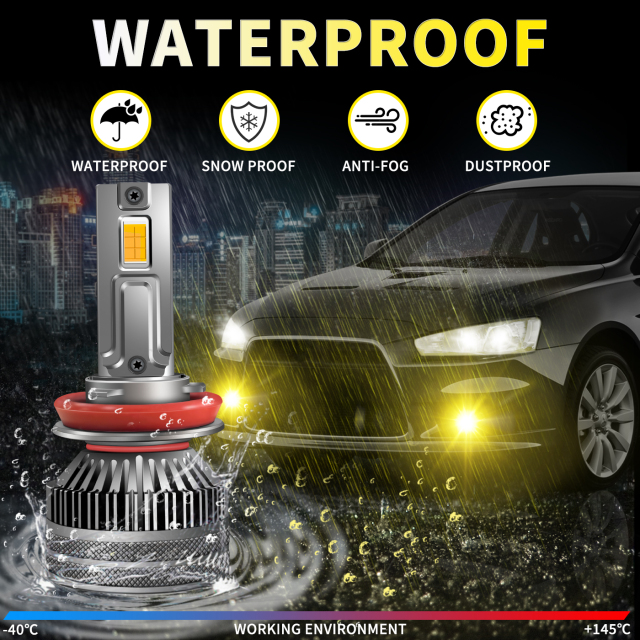 Sungmo E6S Series 3000K Golden Yellow LED Headlight – 60W Built-in Linear Driver,Sungmo LED Lighting,E6S Series 3000K Golden Yellow LED Headlight – 60W