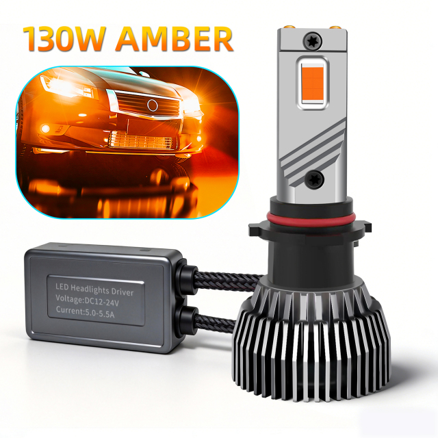 Sungmo M6 Series Amber LED Headlight – 130W Multi-Copper Tube Cooling,Sungmo LED Lighting,M6 Series Amber LED Headlight – 130W