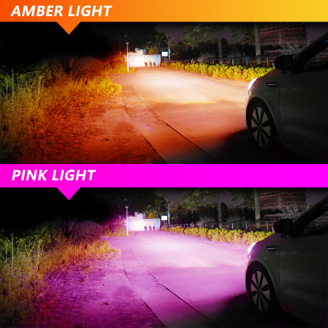 Sungmo M6A Series Dual-Color LED Headlight – Amber & Pink Purple Switchable,Sungmo LED Lighting,M6A Dual-Color LED Headlight– Amber & Pink Purple Switchable