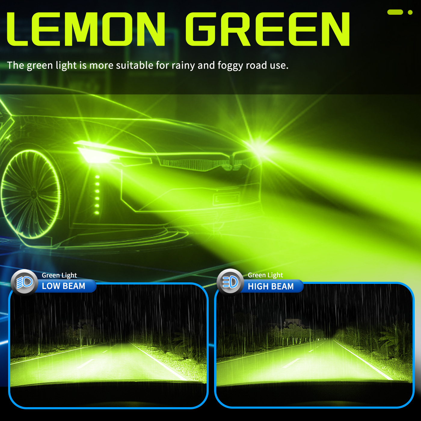 Sungmo M6G Series Dual-Color LED Headlight – White & Lime Green Switchable,Sungmo LED Lighting,M6G Dual-Color LED Headlight –White & Lime Green Switchable