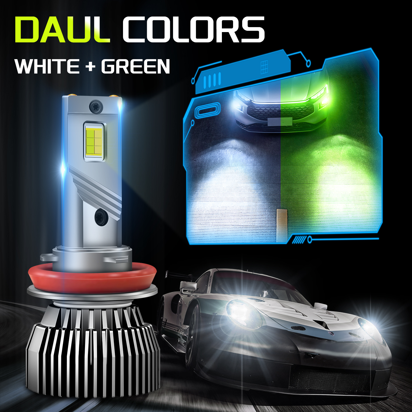 Sungmo M6G Series Dual-Color LED Headlight – White & Lime Green Switchable,Sungmo LED Lighting,M6G Dual-Color LED Headlight –White & Lime Green Switchable