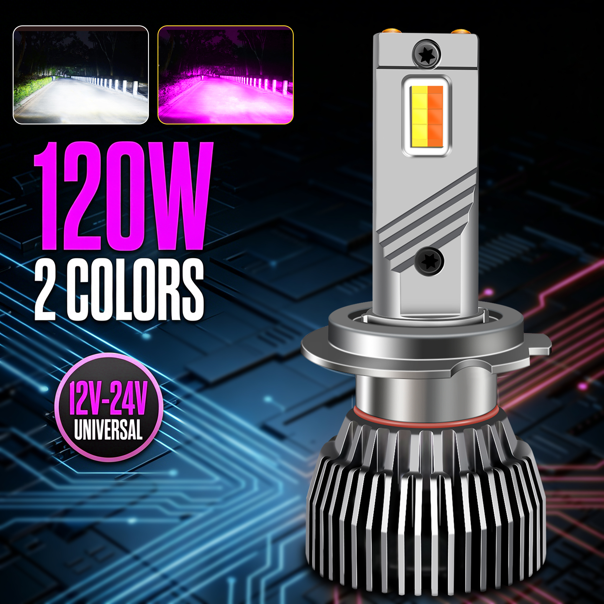 Sungmo M6P Series Dual-Color LED Headlight – White & Pink Purple Switchable,Sungmo LED Lighting,M6P Dual-Color LED Headlight –White & Pink Purple Switchable