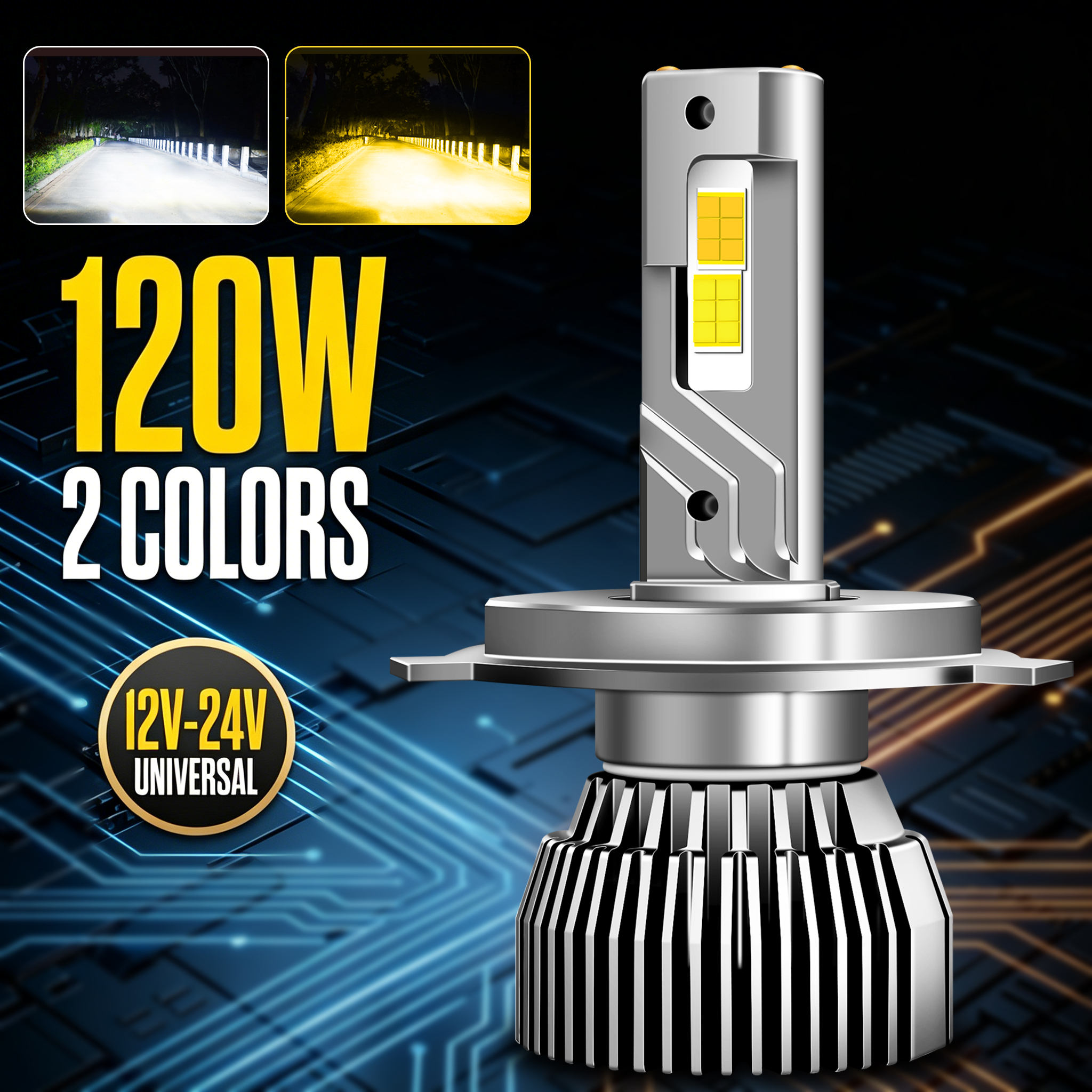 Sungmo M6Y Series Dual-Color LED Headlight – White & Golden Yellow Switchable,Sungmo LED Lighting,M6Y Dual-Color LED Headlight–White& Golden Yellow Switchable