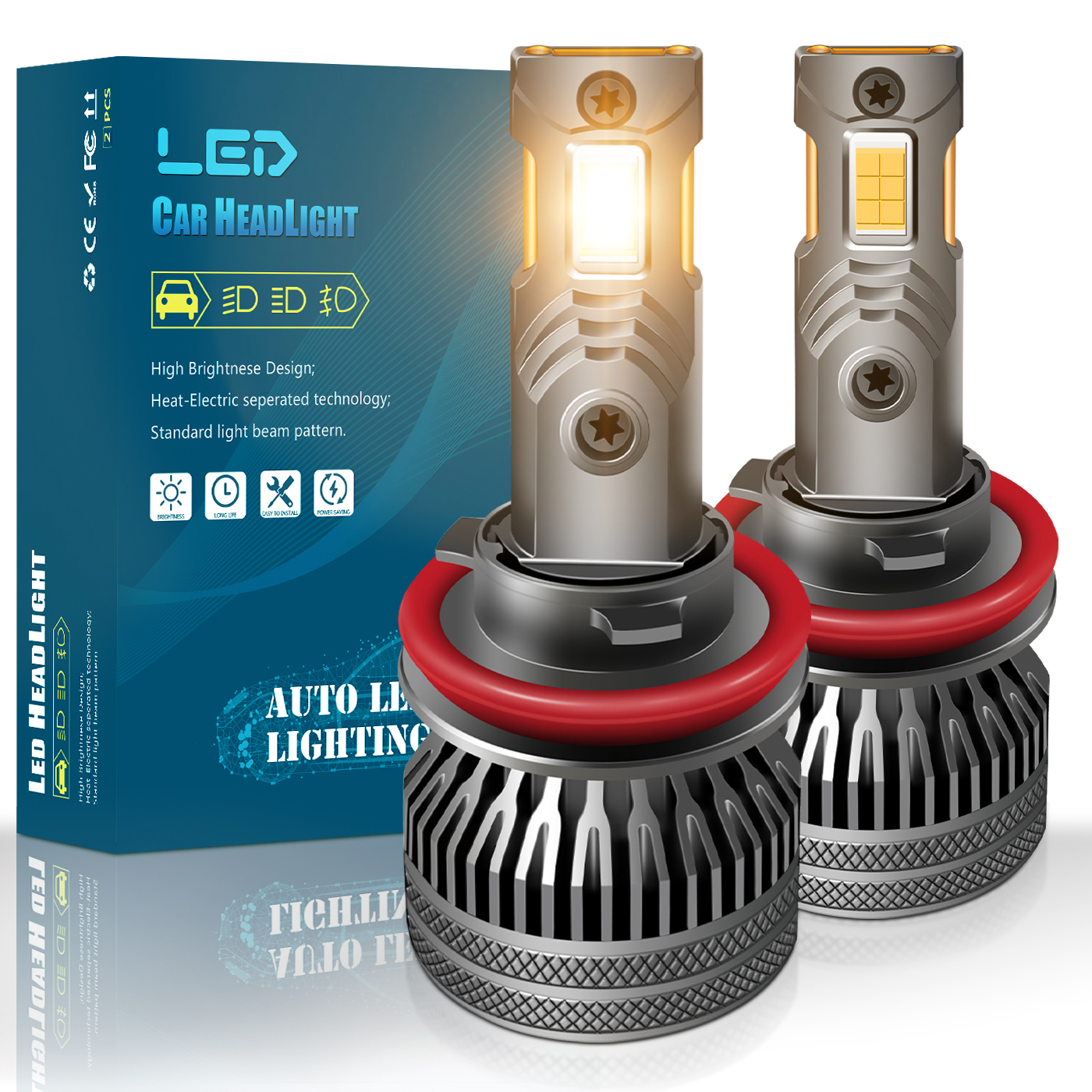 Sungmo M7 Series 4300K Warm Yellow LED Headlight – 140W Multi-Copper Tube Cooling,Sungmo LED Lighting,Sungmo M7 Series 4300K Warm Yellow LED Headlight – 140W Multi-Copper Tube Cooling