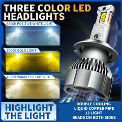 Sungmo M7T Series Tri-Color LED Headlight – 120W Multi-Copper Tube Cooling,Sungmo LED Lighting,M7T Tri-Color LED Headlight – 120W