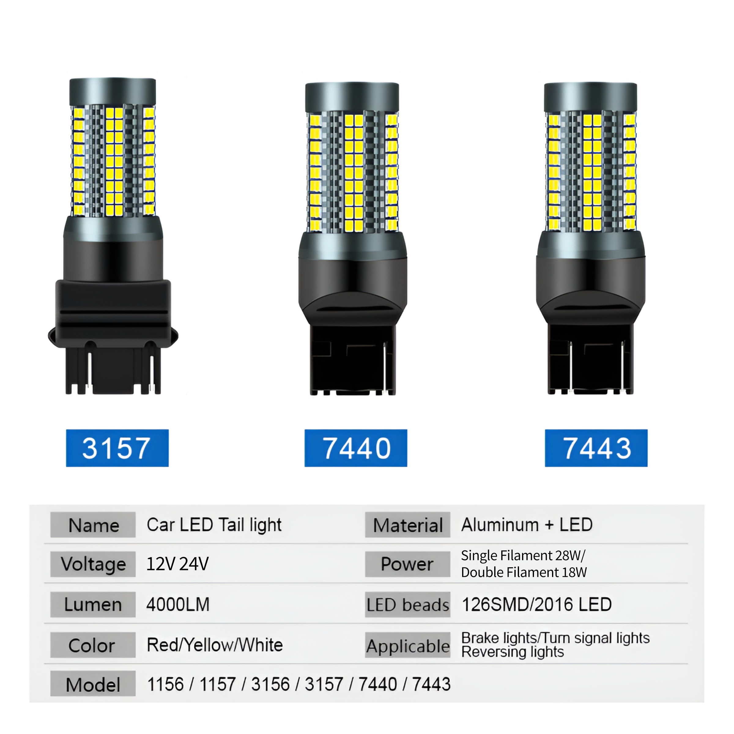 Sungmo Car LED Tail Light – 126SMD High-Brightness 1156/1157/3156/3157/7440/7443,Sungmo LED Lighting,LED Tail Light – 156/1157/3157/7440/7443 Brake Turn Signal