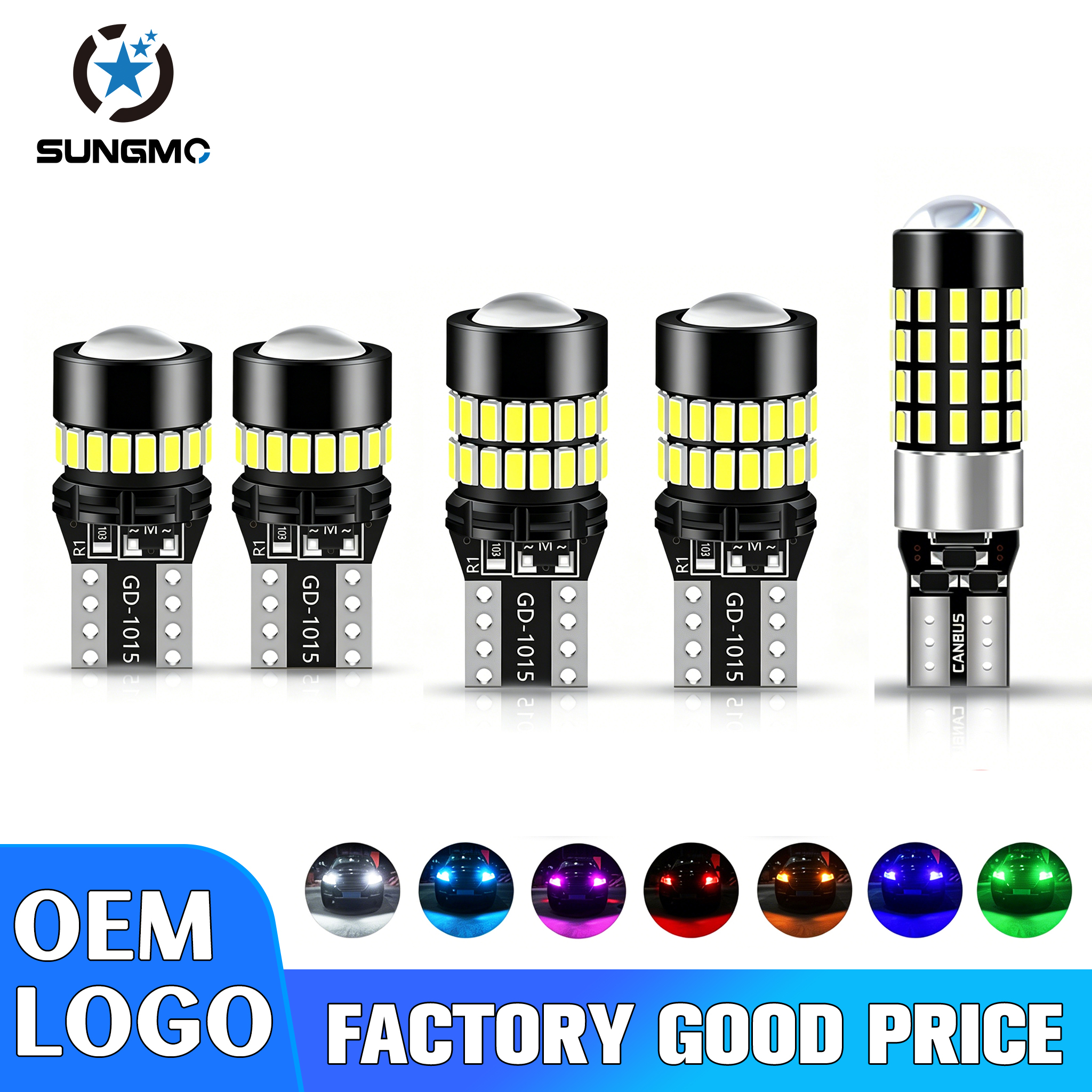 Sungmo T10 LED Bulb – 18/34/54 SMD Multi-Color Interior & Side Marker Light,Sungmo LED Lighting,T10 Bulb– 18/34/54 SMD Multi-Color Interior & Marker Light