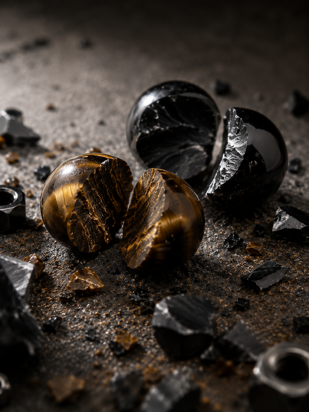 Black Obsidian & Black Tiger's Eye Beaded Bracelet - Grounded