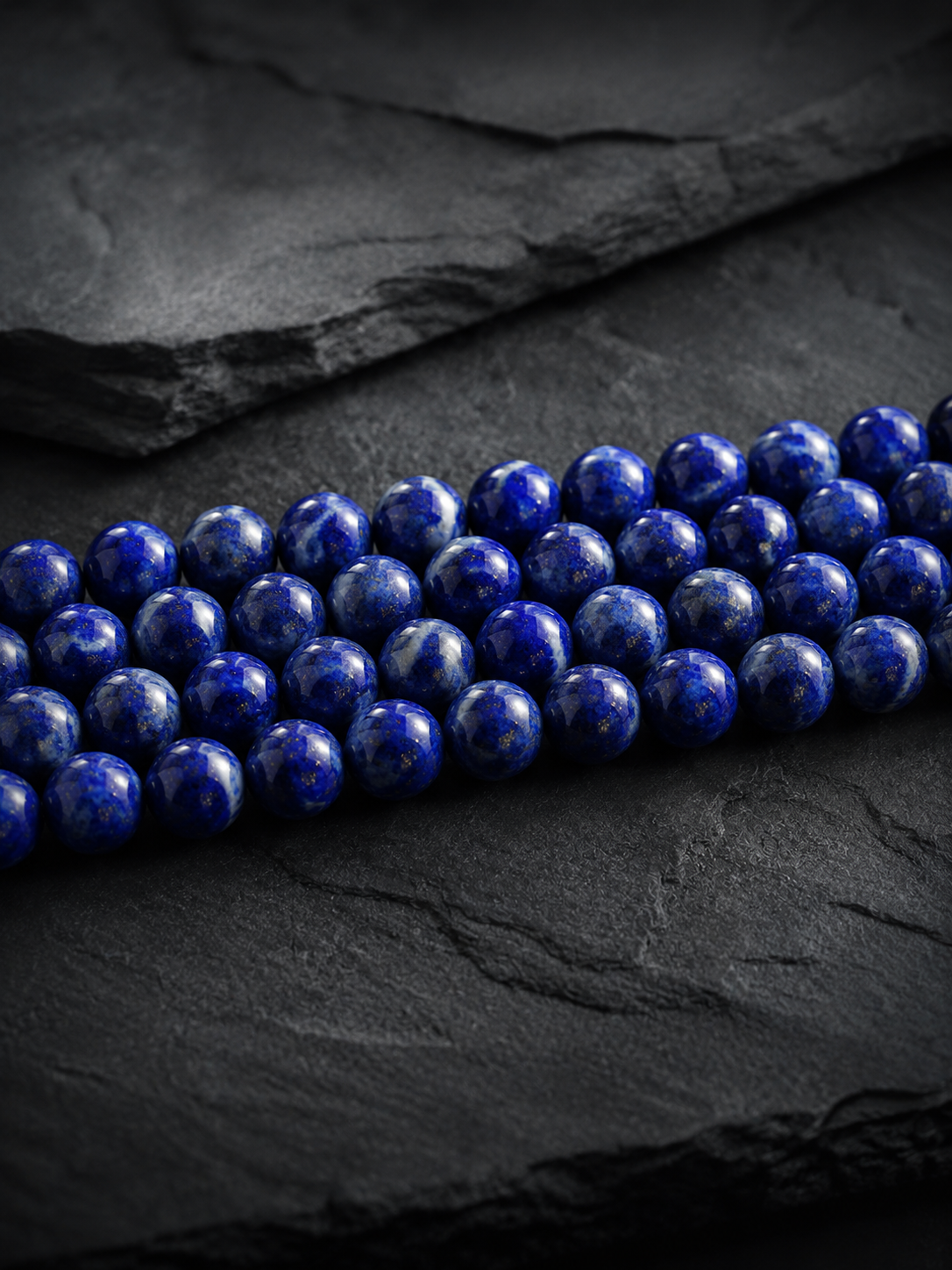 Lapis Lazuli & Black Obsidian Beaded Bracelet - Liminal