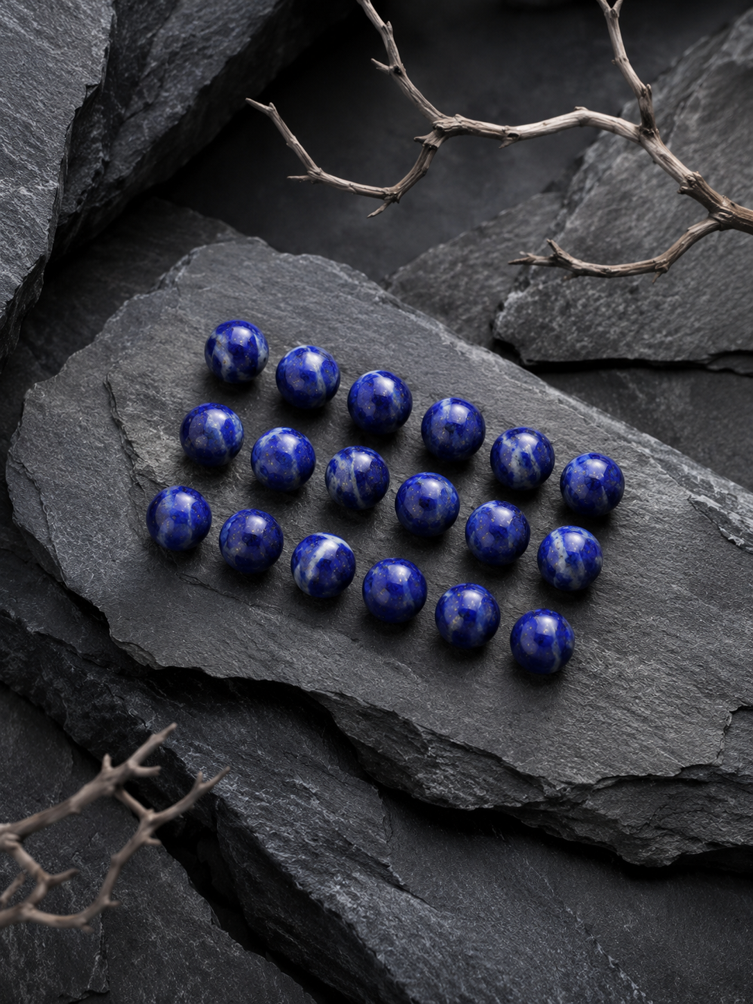 Lapis Lazuli & Black Obsidian Beaded Bracelet - Liminal