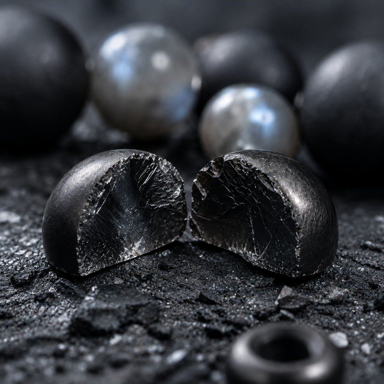 Matte Black Agate, Labradorite & Meteorite Beaded Bracelet - Meteor Shadow