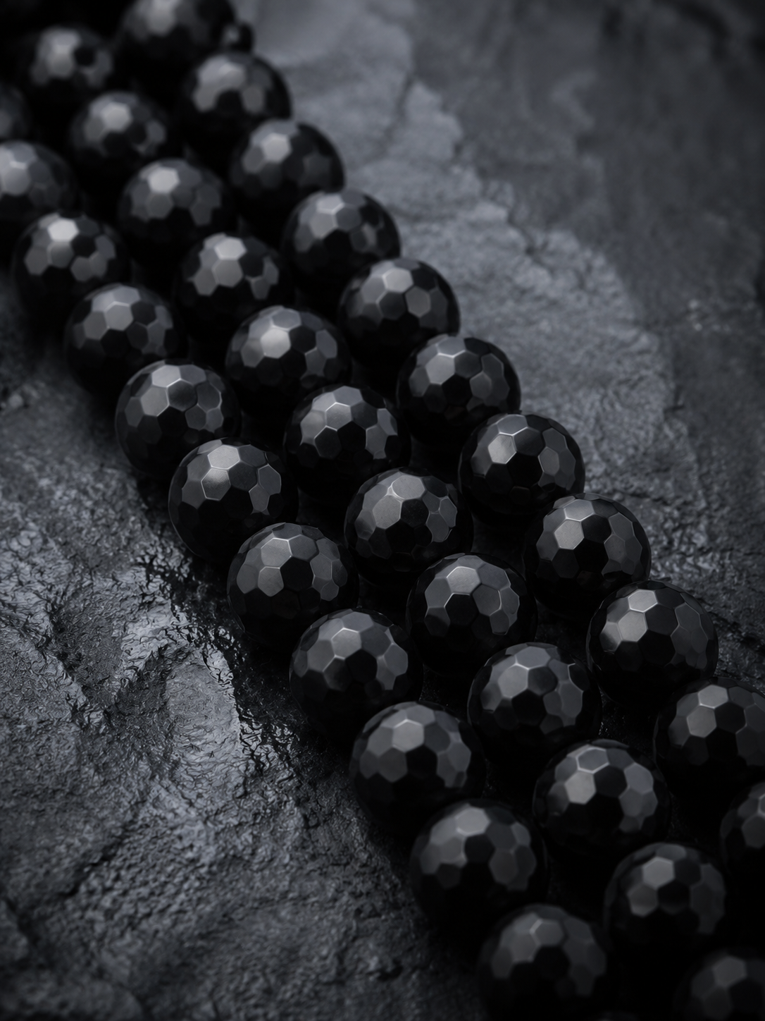Gray Labradorite, Smoky Quartz & Black Obsidian Beaded Bracelet - Storm Moon