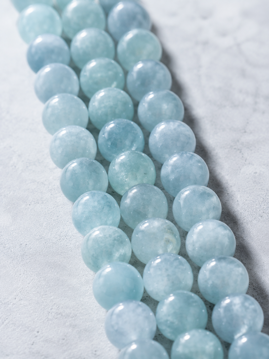 Aquamarine, Blue Lace Agate & Clear Quartz Beaded Bracelet - Still Realm