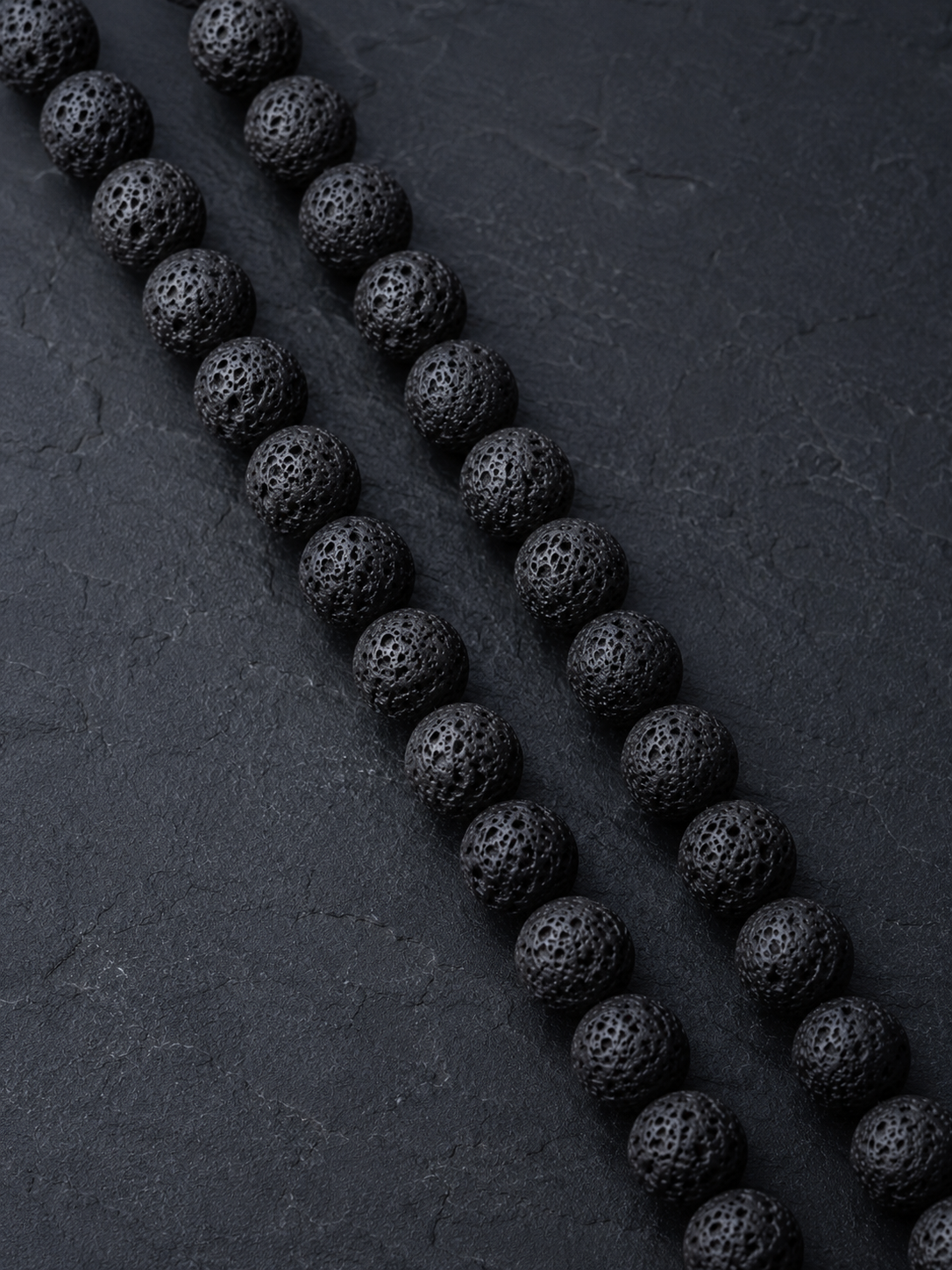 Matte Labradorite & Lava Stone Beaded Bracelet - Lunar Ground
