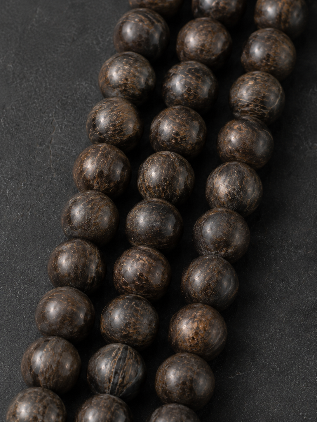 Matte Blue Tiger’s Eye, Bronzite & Smoky Quartz Beaded Bracelet - Bronze Tide