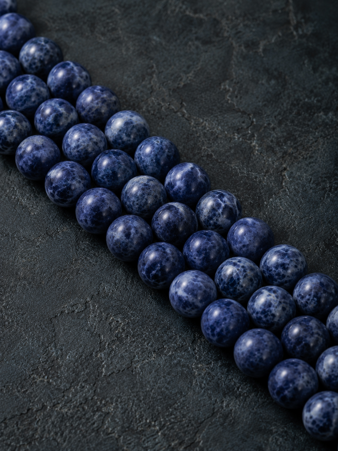 Sodalite, Black Agate & Golden Obsidian Beaded Bracelet - Ancient Blue