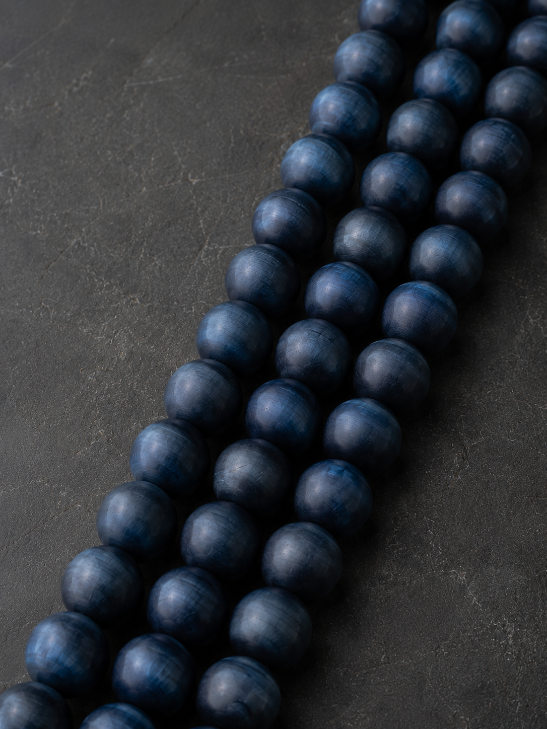 Matte Blue Tiger’s Eye, Bronzite & Smoky Quartz Beaded Bracelet - Bronze Tide