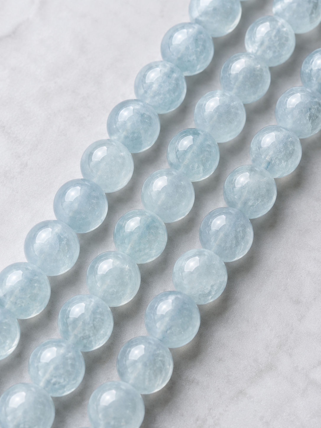 Amazonite, Aquamarine, Mother-of-Pearl & Clear Quartz Beaded Bracelet - Clear Tide