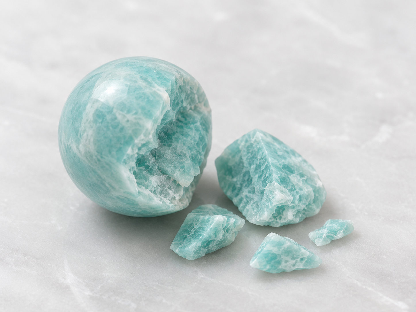 Amazonite, Aquamarine, Mother-of-Pearl & Clear Quartz Beaded Bracelet - Clear Tide