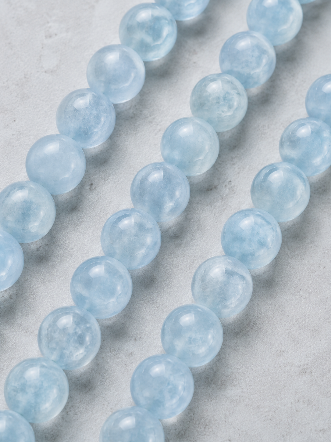 Amazonite, Aquamarine & Clear Quartz Beaded Bracelet - Clear Azure
