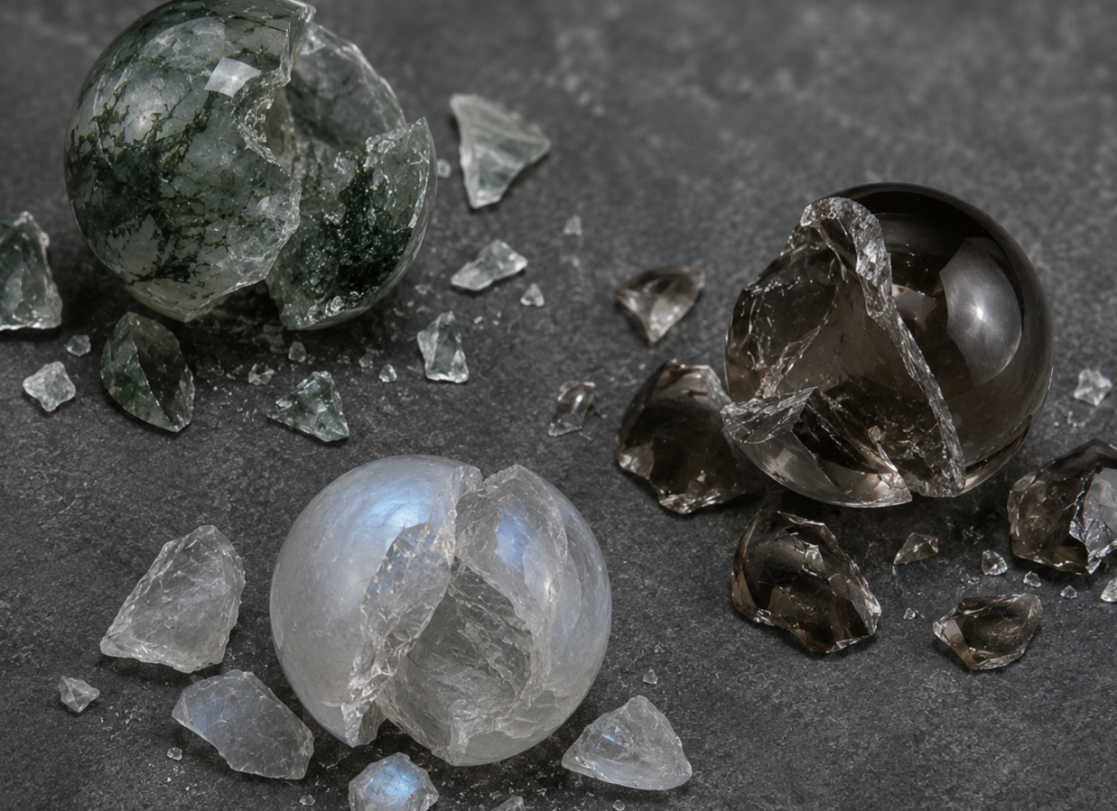 Green Phantom Quartz, Gray Moonstone & Smoky Quartz Beaded Bracelet - Moss Sequence