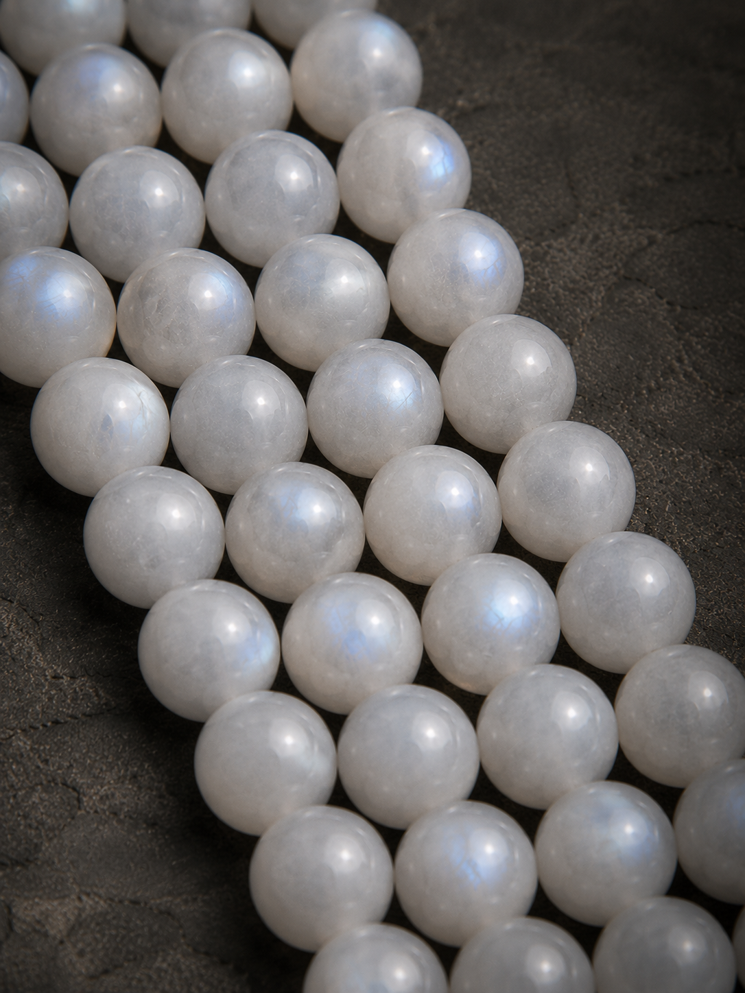 Banded Agate, Smoky Quartz & Gray Moonstone Beaded Bracelet - Frost Balance