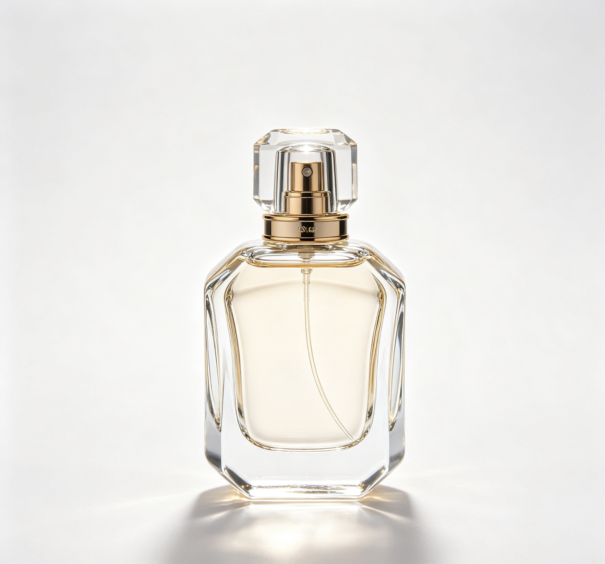 Geometric Octagonal Golden Spray Crystal Fragrance Bottle