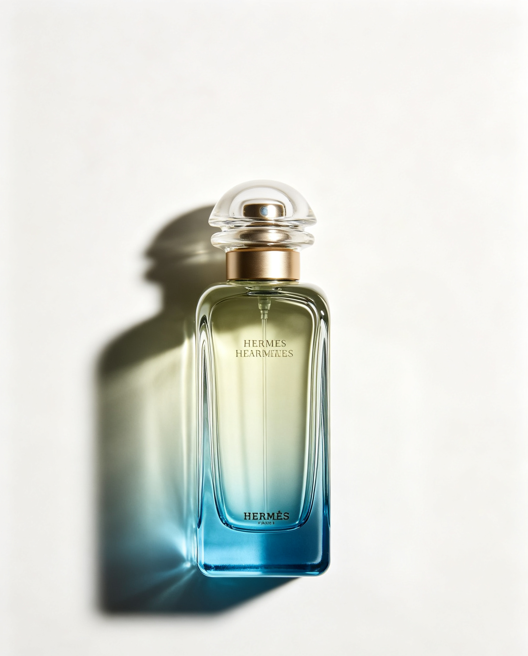 Mint-to-Ocean Blue Gradient Rectangular Perfume Vessel