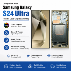 Compatible with Samsung Galaxy Series Flexible OLED Display Assembly with Frame | Wholesale Supplier,Panelix,S24U(S928)