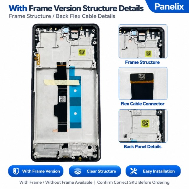 Compatible with Redmi Note 13 Series AMOLED Screen Assembly, Original Quality with Fingerprint Support, With Frame / Without Frame,Panelix,Compatible with Redmi Note 13 Series AMOLED Screen Assembly