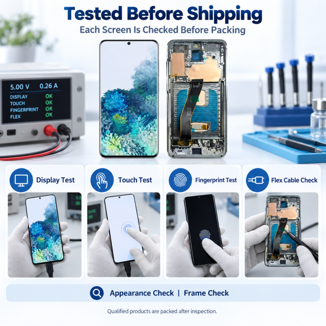 Flexible OLED Screen Assembly with Frame for Samsung Galaxy S20 S20+ S20 Ultra S21 S21+ S21 Ultra,Panelix,Flexible OLED Screen with Frame for Samsung S20 S21 Series