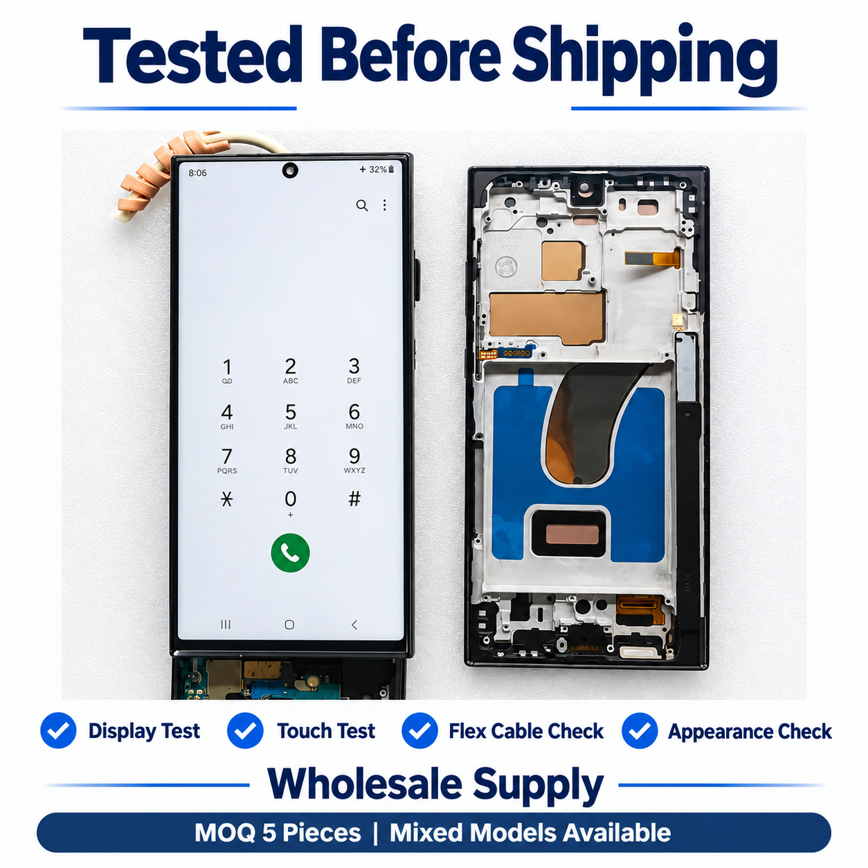 Compatible with Samsung Galaxy S22+ S23+ S24+ S25+  S22 Ultra S23 Ultra  S24 Ultra  S25 Ultra Flexible OLED Screen Assembly With Frame,Panelix,Samsung S22–S25 Plus/Ultra Flexible OLED With Frame