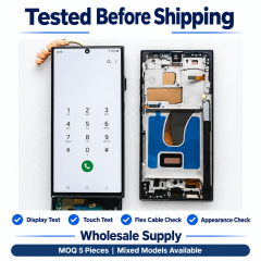 Compatible with Samsung Galaxy S22+ S23+ S24+ S25+  S22 Ultra S23 Ultra  S24 Ultra  S25 Ultra Flexible OLED Screen Assembly With Frame,Panelix,Samsung S22–S25 Plus/Ultra Flexible OLED With Frame