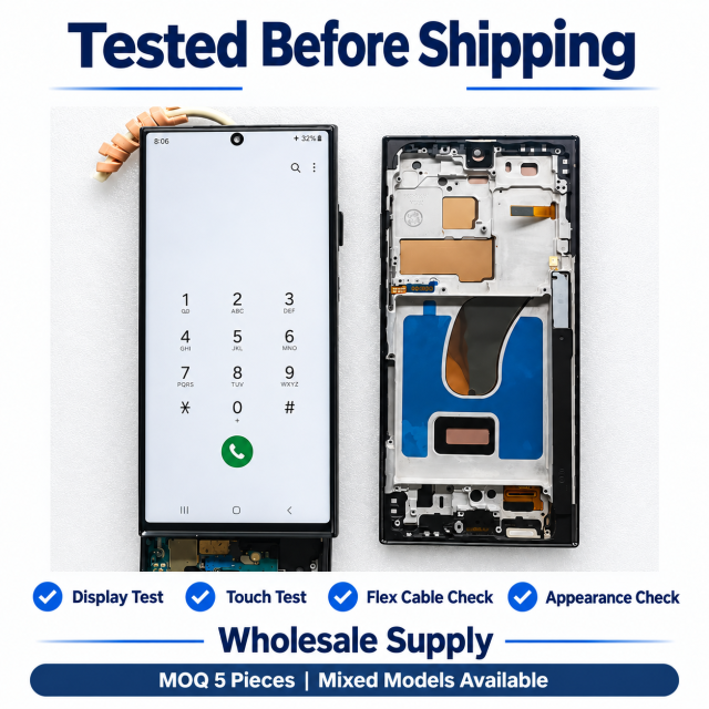 Compatible with Samsung Galaxy S22+ S23+ S24+ S25+  S22 Ultra S23 Ultra  S24 Ultra  S25 Ultra Flexible OLED Screen Assembly With Frame,Panelix,Samsung S22–S25 Plus/Ultra Flexible OLED With Frame