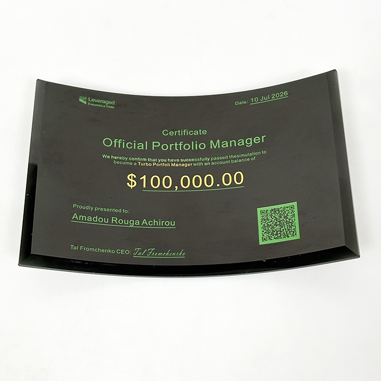 Personalized Curved Black Semi Transparent Plaque Trophy MH-FJ0012