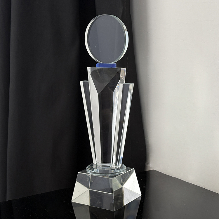 Blank Round Plaque Clear Glass Crystal Award Plaques Trophy MH-LJ0987