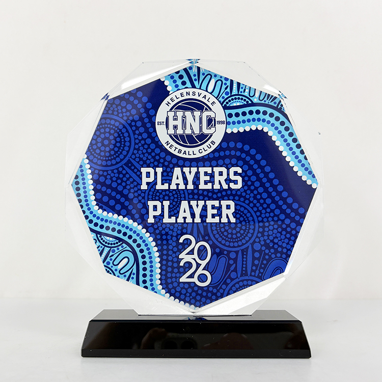 Octagon Shape Custom Clear Crystal Trophy MH-LJ0964
