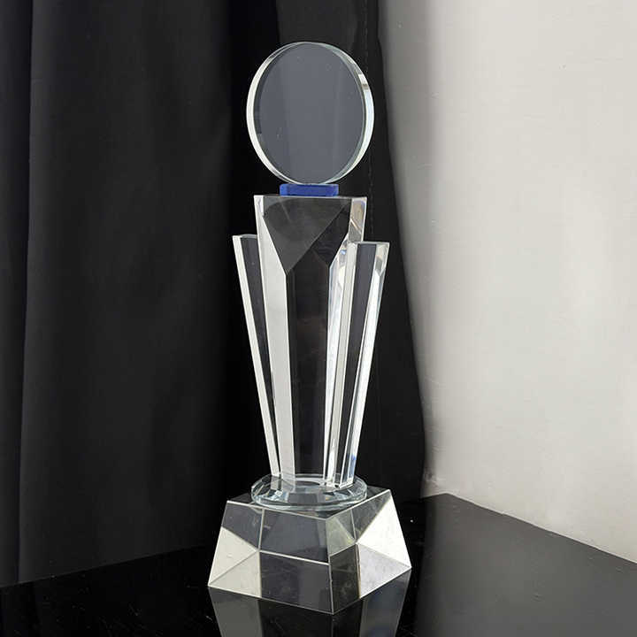Blank Round Plaque Clear Glass Crystal Award Plaques Trophy MH-LJ0987