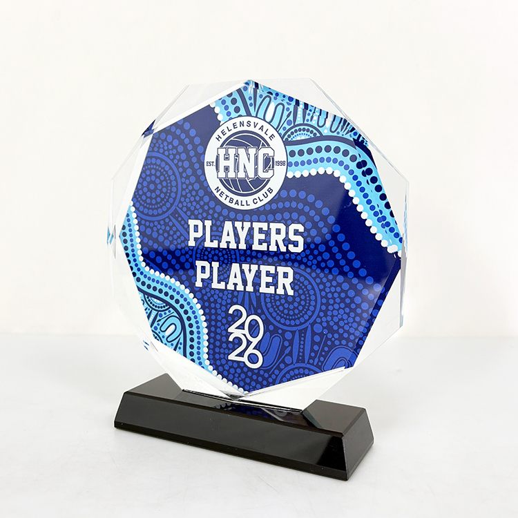 Octagon Shape Custom Clear Crystal Trophy MH-LJ0964