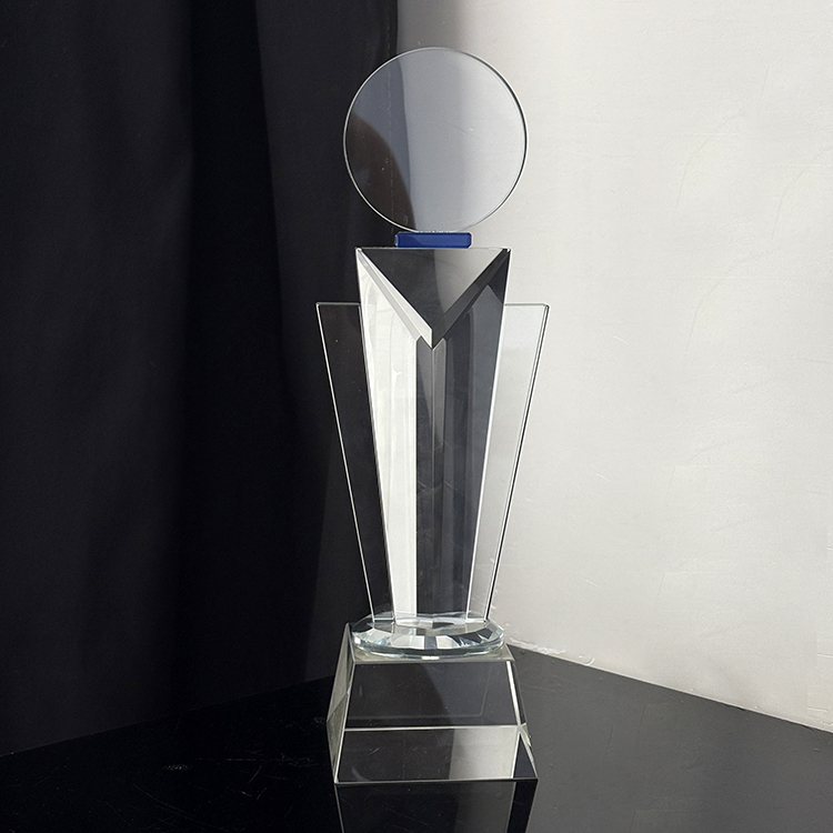 Blank Round Plaque Clear Glass Crystal Award Plaques Trophy MH-LJ0987